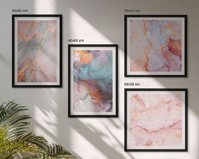 Composizione di 4 quadri Motivi astratti dai colori pastello
