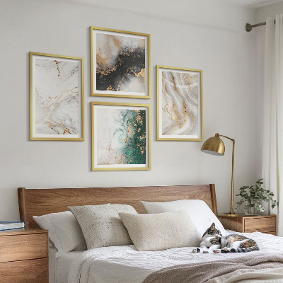 Polittico con cornice Motivi astratti bianco nero verde