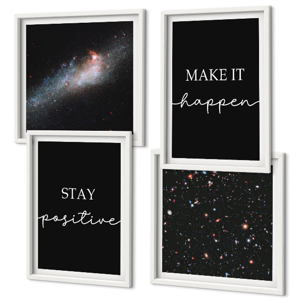 Galleria a parete Slogan motivazionali stelle spazio