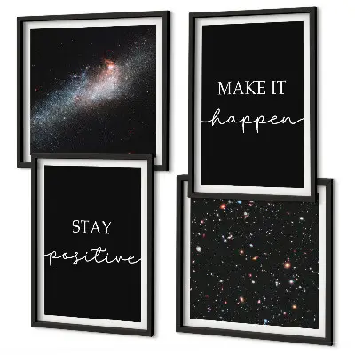 Quadretto decorativo da parete con slogan motivazionali sul tema dello spazio e delle stelle