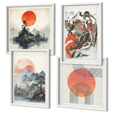 Galleria a parete paesaggi asiatici giapponesi