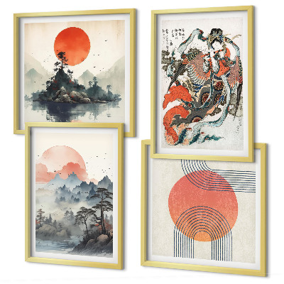 Galleria a parete paesaggi asiatici giapponesi