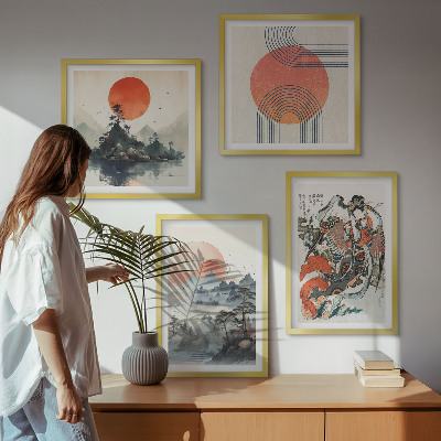 Galleria a parete paesaggi asiatici giapponesi