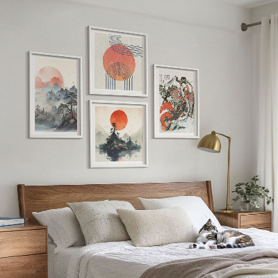 Galleria a parete paesaggi asiatici giapponesi