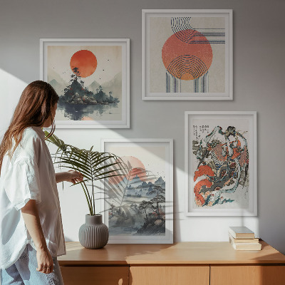Galleria a parete paesaggi asiatici giapponesi