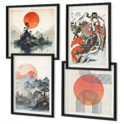 Galleria a parete paesaggi asiatici giapponesi