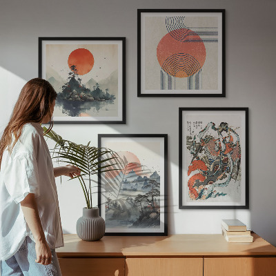 Galleria a parete paesaggi asiatici giapponesi
