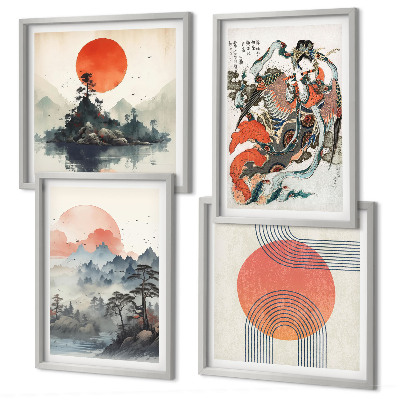Galleria a parete paesaggi asiatici giapponesi