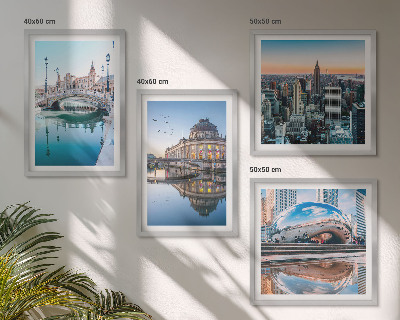 Composizione di 4 quadri Architettura delle città sull'acqua