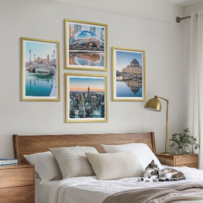 Composizione di 4 quadri Architettura delle città sull'acqua