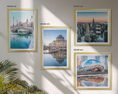 Composizione di 4 quadri Architettura delle città sull'acqua