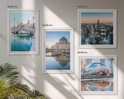 Composizione di 4 quadri Architettura delle città sull'acqua