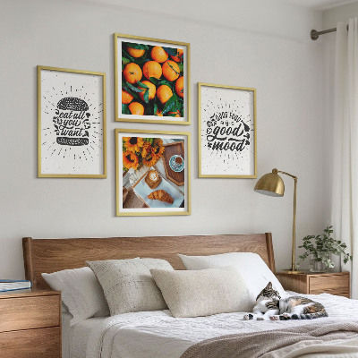 Composizione di 4 quadri Cucina delle Arance Succose
