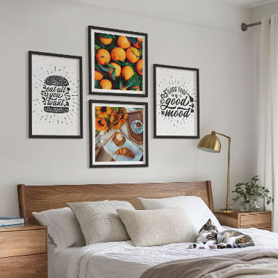 Composizione di 4 quadri Cucina delle Arance Succose
