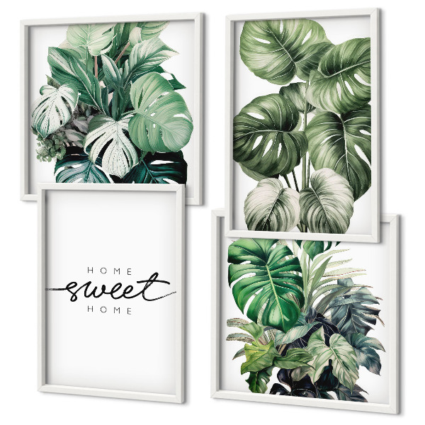 Polittico con cornice Piante verdi Sweet Home