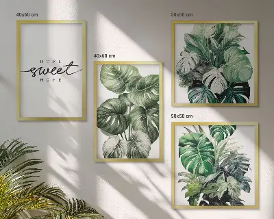 Piante verdi Sweet Home con polittico e cornice