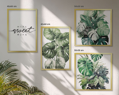 Polittico con cornice Piante verdi Sweet Home