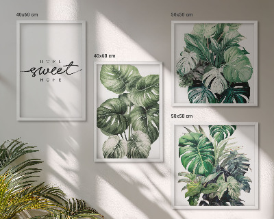 Polittico con cornice Piante verdi Sweet Home