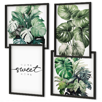 Polittico con cornice Piante verdi Sweet Home