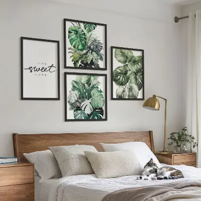 Piante verdi Sweet Home con polittico e cornice