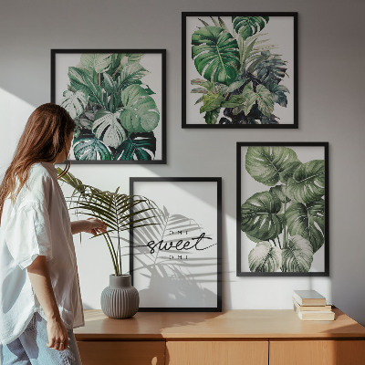 Polittico con cornice Piante verdi Sweet Home