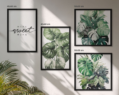 Polittico con cornice Piante verdi Sweet Home