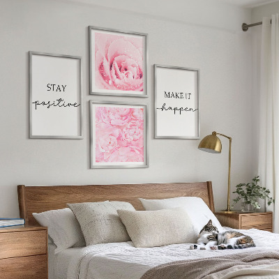 Galleria a parete Fiori rosa minimalisti