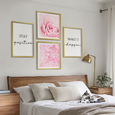 Galleria a parete Fiori rosa minimalisti