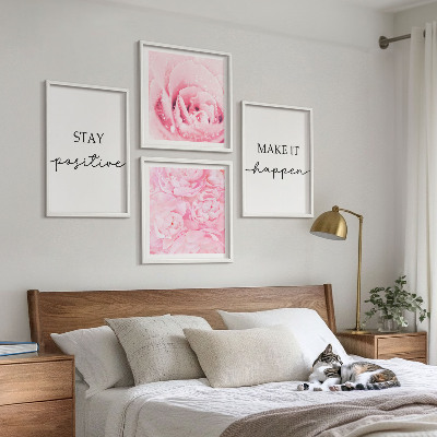 Galleria a parete Fiori rosa minimalisti