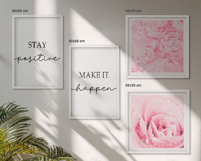 Galleria a parete Fiori rosa minimalisti