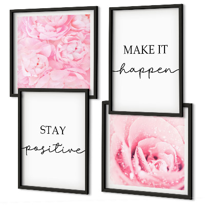 Galleria a parete Fiori rosa minimalisti