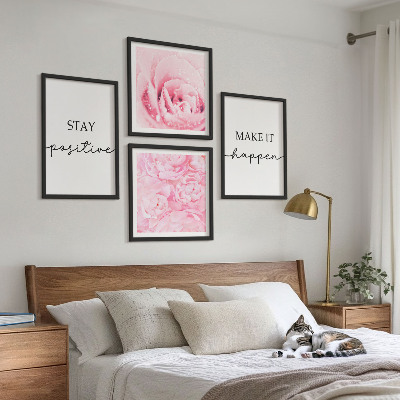 Galleria a parete Fiori rosa minimalisti