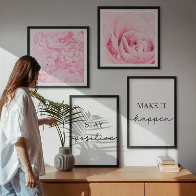 Galleria a parete Fiori rosa minimalisti