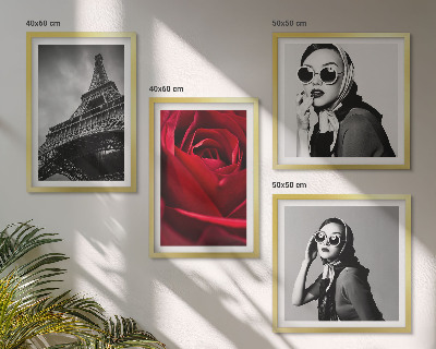 Polittico con cornice Signora parigina con occhiali di Eiffel