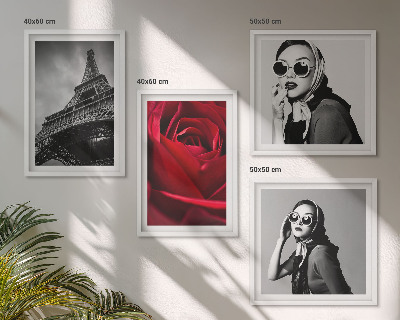 Polittico con cornice Signora parigina con occhiali di Eiffel
