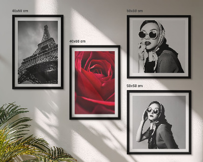 Polittico con cornice Signora parigina con occhiali di Eiffel