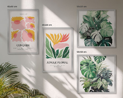 Polittico con cornice Fiori foglie poster moderni