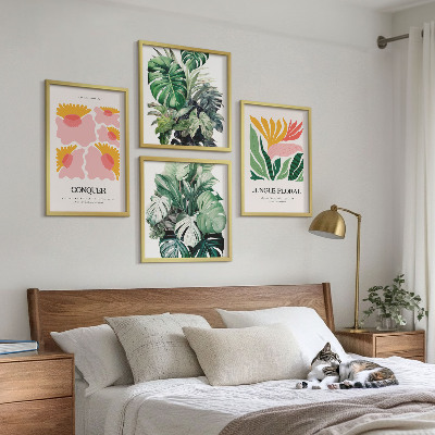 Polittico con cornice Fiori foglie poster moderni