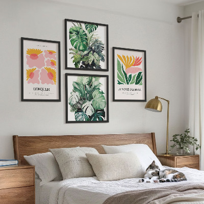 Polittico con cornice Fiori foglie poster moderni