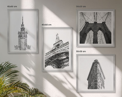 Polittico con cornice Architettura minimalista in bianco e nero