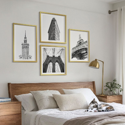 Polittico con cornice Architettura minimalista in bianco e nero