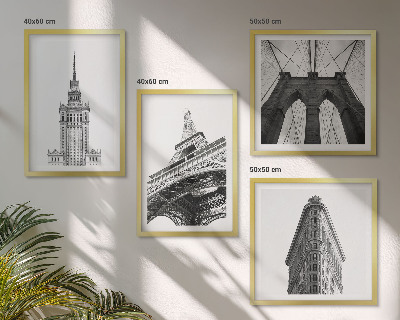 Polittico con cornice Architettura minimalista in bianco e nero