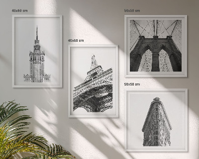 Polittico con cornice Architettura minimalista in bianco e nero