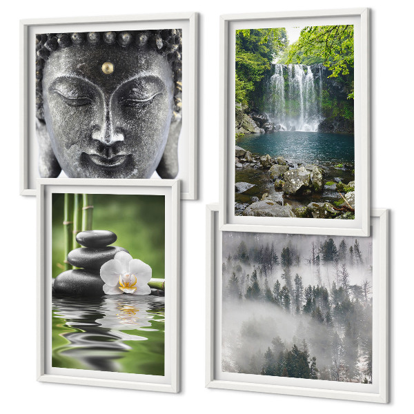Galleria a parete Armonia della natura pietre acqua Buddha