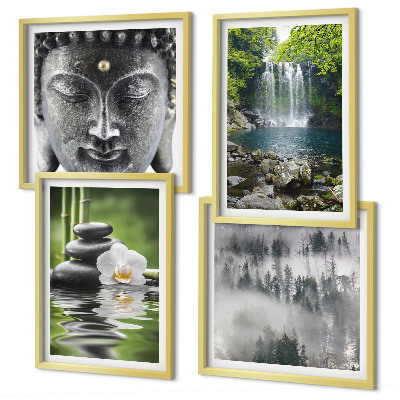 Galleria a parete Armonia della natura pietre acqua Buddha