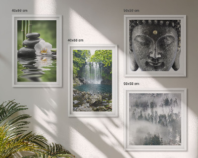 Galleria a parete Armonia della natura pietre acqua Buddha