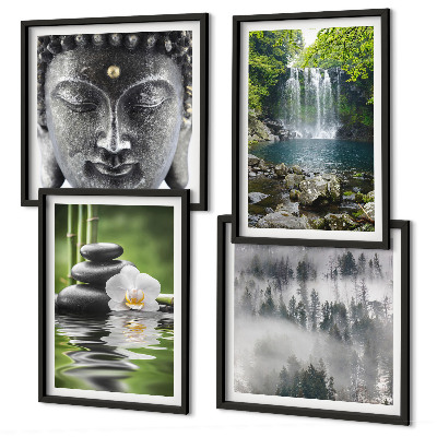 Galleria a parete Armonia della natura pietre acqua Buddha