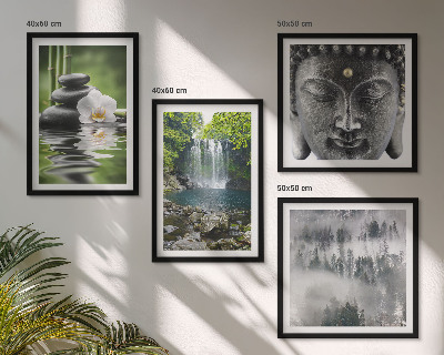 Galleria a parete Armonia della natura pietre acqua Buddha