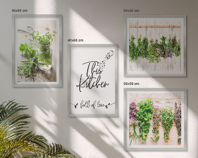 Galleria a parete Tema cucina con erbe aromatiche essiccate
