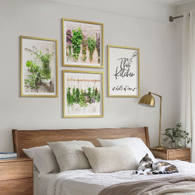Galleria a parete Tema cucina con erbe aromatiche essiccate